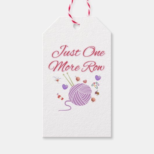 Just One More Row Knitting Art ギフトタグ (正面)