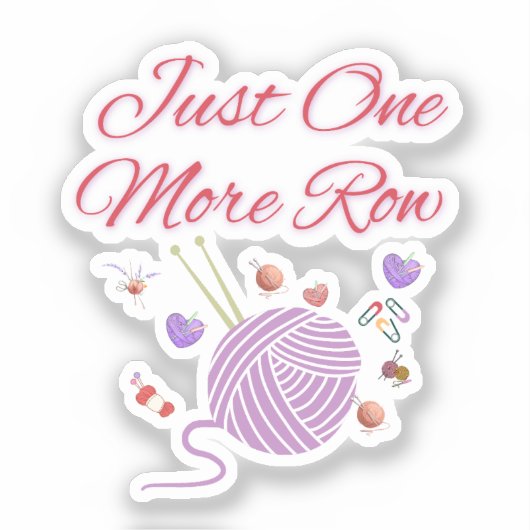 Just One More Row Knitting Art シール (正面)
