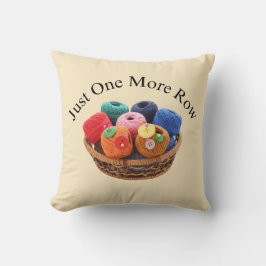 Just One More Row Knitting Pillow - Yarn Basket クッション