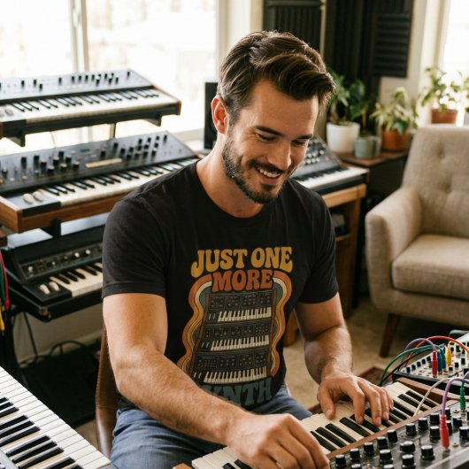 Just One More Synth – Lustiges Synth Nerd Tシャツ