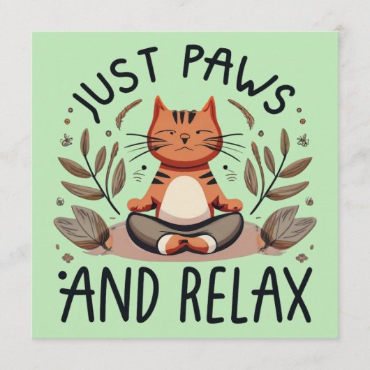 Just Paws and リラックス Yoga Cat アドバイスカード (正面)