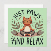 Just Paws and リラックス Yoga Cat アドバイスカード (正面/裏面)