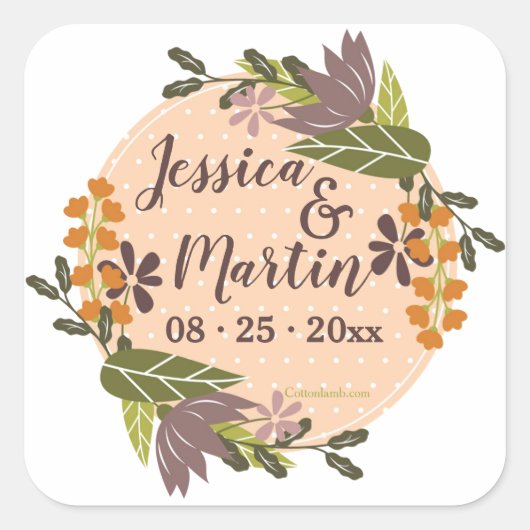 Just Peachyスタンプ スクエアシール (正面)