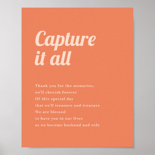 Just Peachy 結婚's Dispossible Camera Sign ポスター (正面)