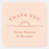 Just Peachy 結婚's Thank クラシック Round Sticke スクエアシール (正面)