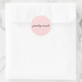 Just Peachy Cute Minimalist Script Design ラウンドシール (バッグ)