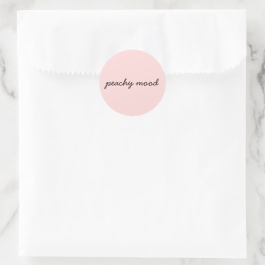 Just Peachy Cute Minimalist Script Design ラウンドシール (バッグ)
