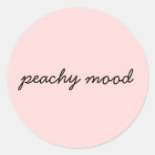 Just Peachy Cute Minimalist Script Design ラウンドシール (正面)