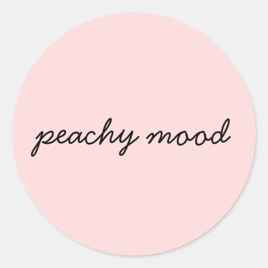 Just Peachy Cute Minimalist Script Design ラウンドシール (正面)