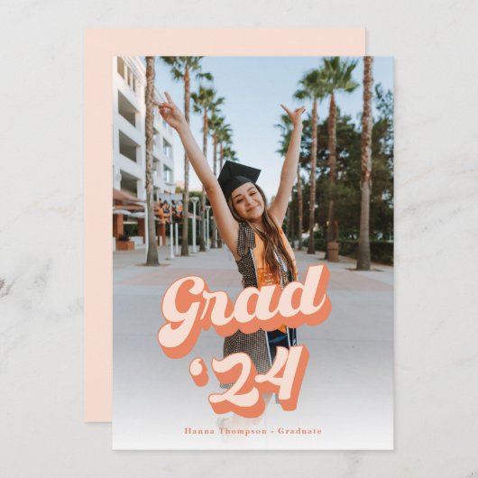 Just Peachy Grad Announcement 案内状 (正面/裏面)