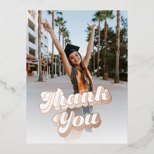 Just Peachy Graduationありがとうはがき 箔シーズンポストカード (正面)