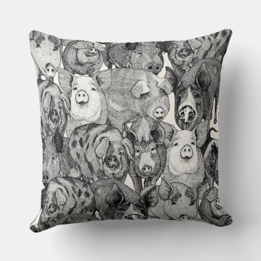 just pigs black half pearl クッション (裏面)