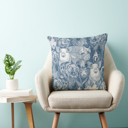 just pigs cobalt blue クッション (椅子)