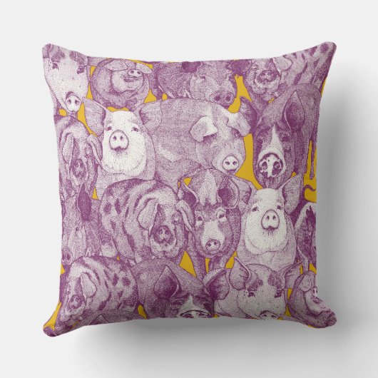 just pigs purple yellow クッション (裏面)