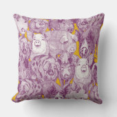 just pigs purple yellow クッション (正面)