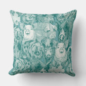 just pigs viridian turquoise クッション (正面)