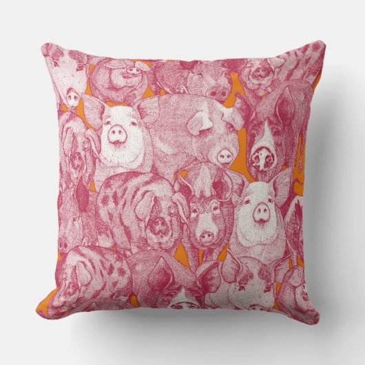 just pigs viva magenta satsuma クッション (正面)