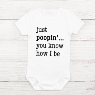 "Just Poopin..."ベビーワンピース笑わされるボディスーツ ベビーボディスーツ