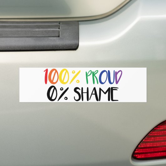 Just Pride Not Shame | Rainbow Gay Pride T-Shirt バンパーステッカー (車上)