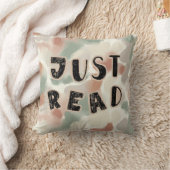 Just Read-Abstract Watercolor Book Pillow クッション (ブランケット)