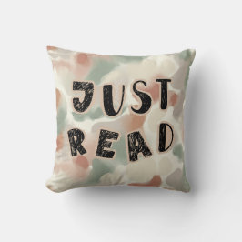 Just Read-Abstract Watercolor Book Pillow クッション