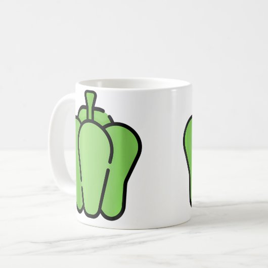 Just Really Like Bell Peppers Green Pepper コーヒーマグカップ (正面左)