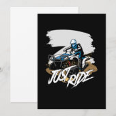 Just Ride ATV Quad Racing Off road 4x4ライダーギフト 招待状 (正面/裏面)