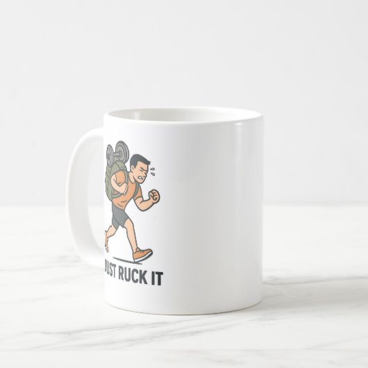 Just Ruck Itおもしろいフィットネスマグカップ – 最適な贈り物 コーヒーマグカップ (正面左)