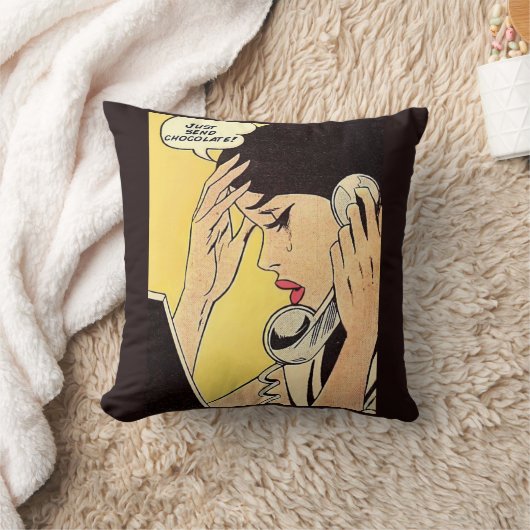 Just Send Chocolateヴィンテージ漫画 クッション (ブランケット)