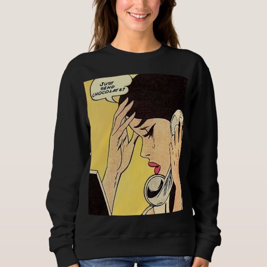 Just Send Chocolateヴィンテージ漫画 スウェットシャツ (正面)