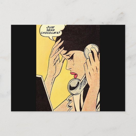 Just Send Chocolateヴィンテージ漫画 ポストカード (正面)