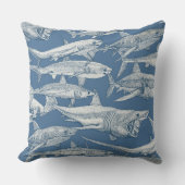 just sharks cobalt denim クッション (正面)