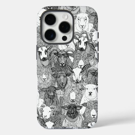 just sheep black white Case-Mate iPhoneケース (裏面)