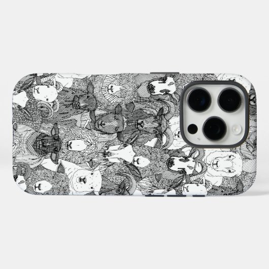 just sheep black white Case-Mate iPhoneケース (裏面 (横))
