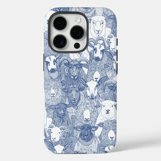 just sheep classic blue white Case-Mate iPhoneケース (裏面)