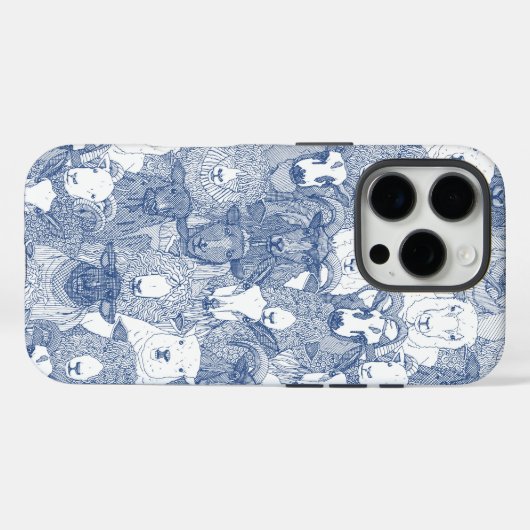 just sheep classic blue white Case-Mate iPhoneケース (裏面 (横))