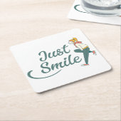 Just Smile スクエアペーパーコースター (アングル)