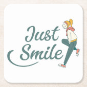 Just Smile スクエアペーパーコースター (正面)
