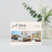 Just Sold不動産実在不動産不動産仲介業者マーケティング ポストカード (スタンド正面)