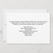 Just Sold 実在 Estateマーケティングカスタムホーム写真 カード (裏面)