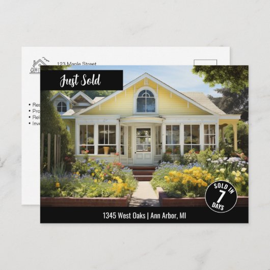 Just Sold 実在 Estateマーケティング ポストカード (正面/裏面)