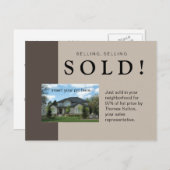 Just Sold 実在 Estate Postage Taupe ポストカード (正面/裏面)