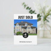 Just Sold Logo 実在 Estateマーケティング ポストカード (スタンド正面)