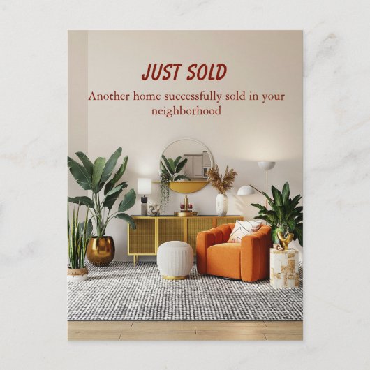 Just Sold Real Estate Postcard | Realtor Marketing ポストカード (正面)