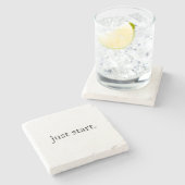 Just Start Inspirational Quote Marble Coaster  ストーンコースター (横)