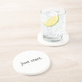 Just Start Inspirational Quote Sandstone Coaster コースター (側面)