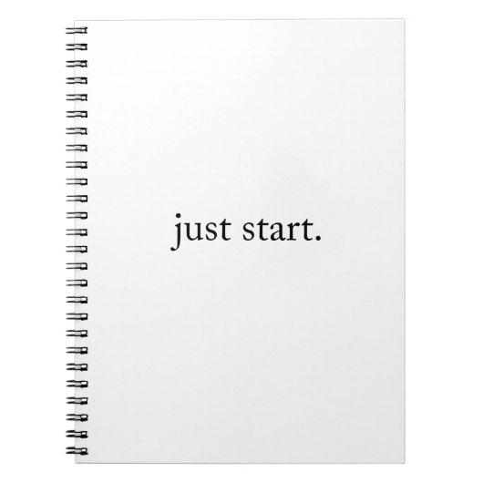 Just Start Inspiring Quote Spiral Photo Notebook ノートブック (正面)