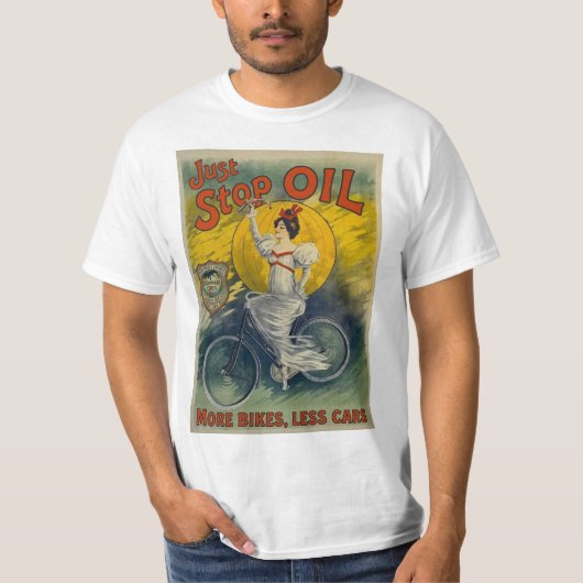 Just Stop Oil Mug More Bikes Less Cars Activist Tシャツ (正面)