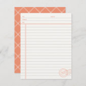 Just the Facts Stationery - Tangerine ノートカード (正面/裏面)