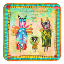 Just The Right One -カラフルコラージュのシール